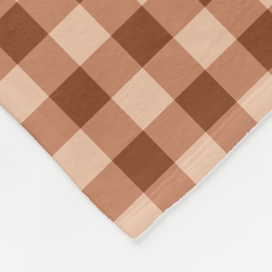 Couverture Polaire Brown Plaid Pattern Simple Rustic Gingham (Coin)
