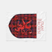 Couverture Polaire Brown Tartan Scottish Plaid Lion Rampant (Devant (Horizontal))