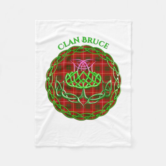 Couverture Polaire Bruce Scottish Tartan Celtic Thistle (Devant)