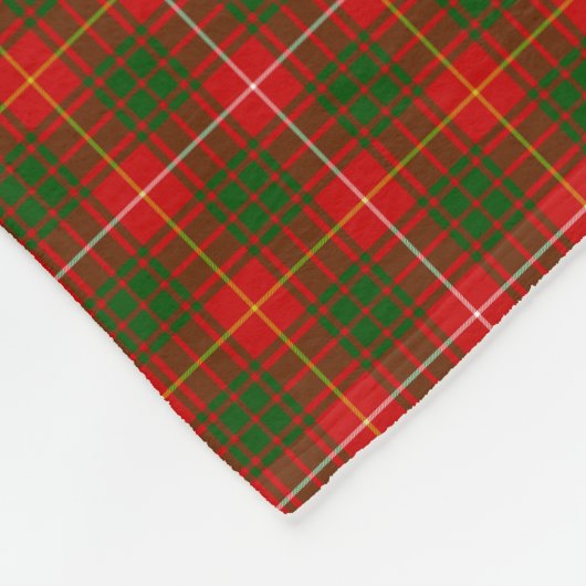 Couverture Polaire Bruce tartan rouge vert plaid (Coin)