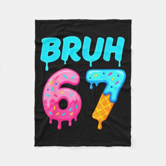 Couverture Polaire Bruh 67 Drippy Ice Cream Donut Funny Essential (Devant)