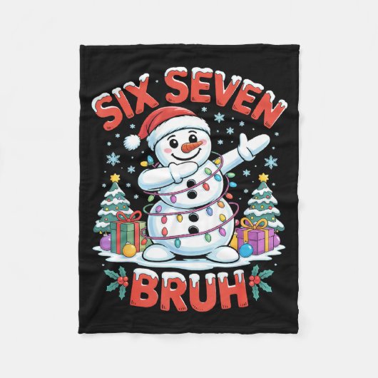 Couverture Polaire Bruh 67 Six Seven Snowman Dabbing Christmas Shirts (Devant)