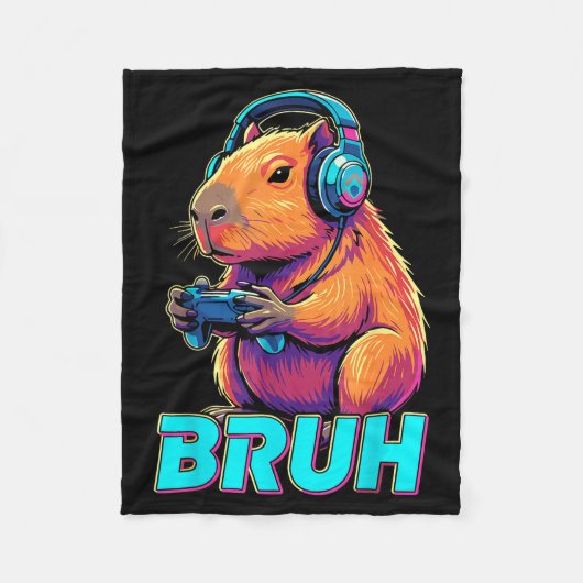 Couverture Polaire Bruh Capybara Funny Video Games Capybaras  (Devant)