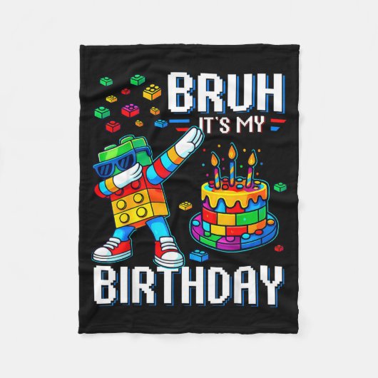 Couverture Polaire Bruh C'est Mon Anniversaire Master Builder Dabant (Devant)
