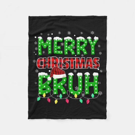 Couverture Polaire Bruh Christmas Red Plaid (Devant)