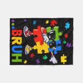 Couverture Polaire Bruh Dabbing Puzzle Sensibilisations sur l'autisme (Devant (Horizontal))