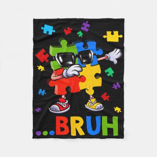 Couverture Polaire Bruh Dabbing Puzzle Sensibilisations sur l'autisme (Devant)