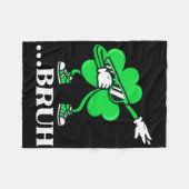 Couverture Polaire Bruh Dabbing Trèfle Drôle St Patrick Jour Teens (Devant (Horizontal))