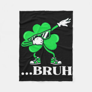 Couverture Polaire Bruh Dabbing Trèfle Drôle St Patrick Jour Teens