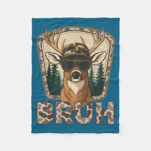 Couverture Polaire Bruh Deer Hunter Funny Deer Hunting Camo Men Teens (Devant)