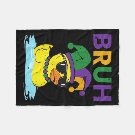Couverture Polaire Bruh Funky Canard Mardi Gras Canard En Caoutchouc  (Devant (Horizontal))