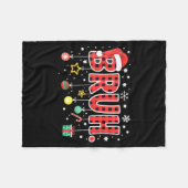Couverture Polaire Bruh Funny Christmas Red Plaid Teens Boys Kids Xma (Devant (Horizontal))
