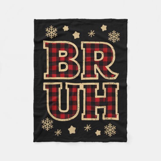 Couverture Polaire Bruh Funny Christmas Teens Boys Kids Xmas Pajamas (Devant)