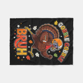 Couverture Polaire Bruh Funny Thanksgiving Turkey Gobble Football Boy (Devant (Horizontal))