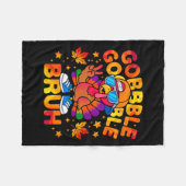 Couverture Polaire Bruh Funny Thanksgiving Turkey Gobble Outfit Boys  (Devant (Horizontal))