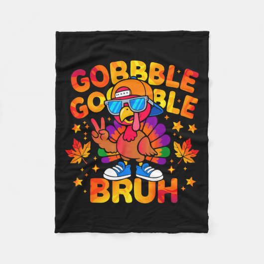 Couverture Polaire Bruh Funny Thanksgiving Turkey Gobble Outfit Boys  (Devant)