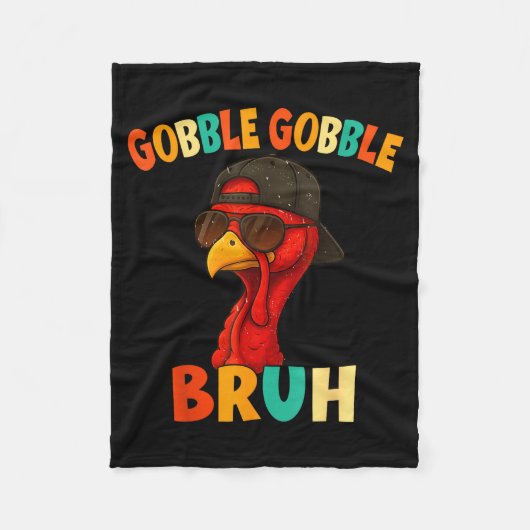 Couverture Polaire Bruh Funny Thanksgiving Turkey Gobble Shirt Boys G (Devant)