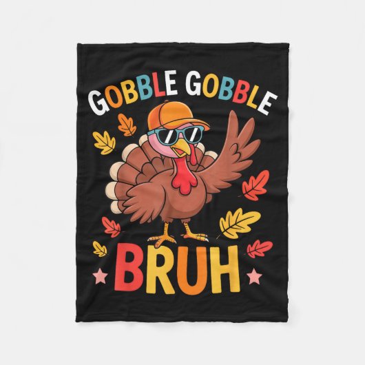 Couverture Polaire Bruh Funny Thanksgiving Turkey Gobble Shirt Boys G (Devant)
