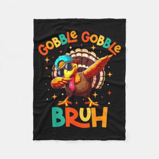 Couverture Polaire Bruh Funny Thanksgiving Turkey Gobble Shirt Boys G (Devant)