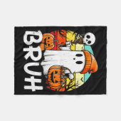 Couverture Polaire Bruh Ghost Funny Halloween Boo Soky Halloween Bruh (Devant (Horizontal))