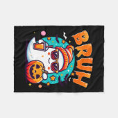 Couverture Polaire Bruh Ghost Halloween mignon Ghost Tricot Ou Traite (Devant (Horizontal))