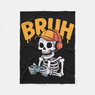 Couverture Polaire Bruh Halloween garçons enfants homme squelette vid