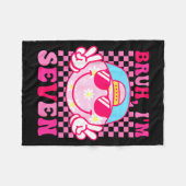 Couverture Polaire Bruh I'm Seven 7 7th Birthday Girls Groovy 7 Years (Devant (Horizontal))