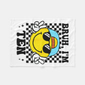 Couverture Polaire Bruh I'm Ten 10 10th Birthday Groovy Boys Girls 10 (Devant (Horizontal))
