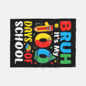 Couverture Polaire Bruh It's My 100 Days Of School Funny Boy 100th Da (Devant (Horizontal))
