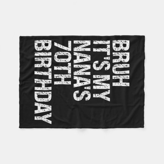 Couverture Polaire Bruh It's My Nana's 70th Birthday Queen Crown Happ (Devant (Horizontal))