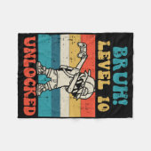 Couverture Polaire Bruh Level 10 Unlocked Gamer Dab Retro 10th Birthd (Devant (Horizontal))