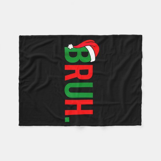 Couverture Polaire Bruh Meme Christmas  (Devant (Horizontal))