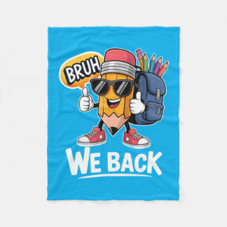 Couverture Polaire Bruh on est de retour crayon professeur étudiant r