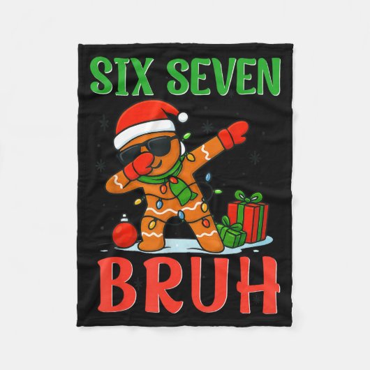 Couverture Polaire Bruh Six Seven Saying Dabbing Gingerbread Funny Ch (Devant)