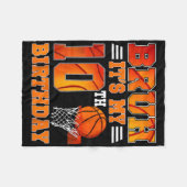 Couverture Polaire Bruh Son 10ème Anniversaire Basketball Thème 10 An (Devant (Horizontal))