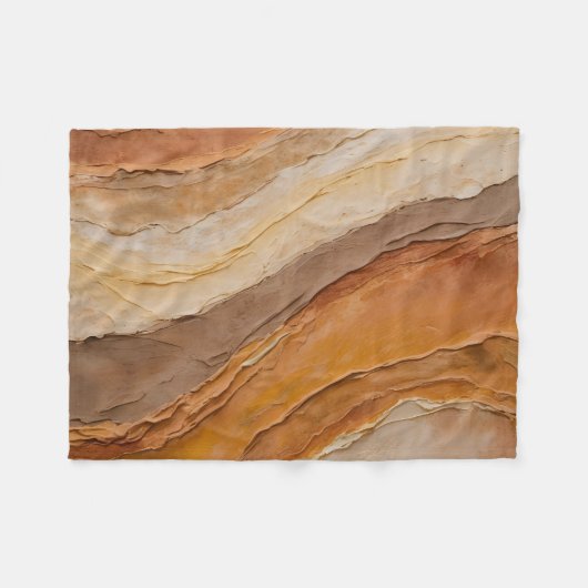 Couverture Polaire Brûlé Orange Rust Terracotta Brown Abstrait Petit (Devant (Horizontal))