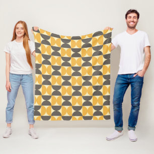 Couverture Polaire Brun de la moitié du siècle et motif modernes d'