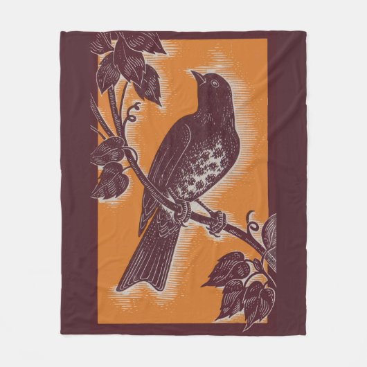 Couverture Polaire brune avec orangé (Devant)