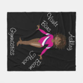 Couverture Polaire Brunette, Yeux Brown, Léotard rose (Devant (Horizontal))