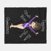 Couverture Polaire Brunette, Yeux Brown, Léotard Violet (Devant (Horizontal))