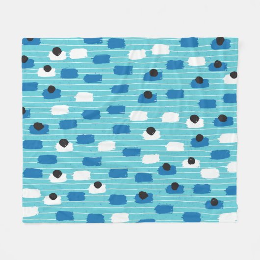 Couverture Polaire Brush course sans couture motif, dessiné à la main (Devant (Horizontal))