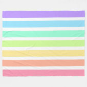 Couverture Polaire Bubblegum arc-en-ciel et bandes blanches (Devant (Horizontal))