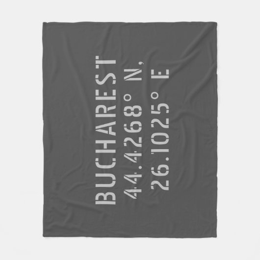 Couverture Polaire Bucarest Latitude Longitude Gris (Devant)