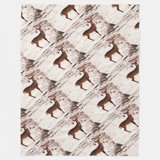 Couverture Polaire Buck Deer dans la neige (Devant)