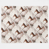 Couverture Polaire Buck Deer dans la neige (Devant (Horizontal))