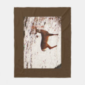 Couverture Polaire Buck Deer dans la neige (Devant)