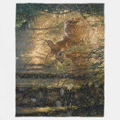 Couverture Polaire Buck N Doe Deer Dans La Haute Herbe (Devant)