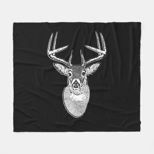 Couverture Polaire Buck on Black White Tail Deer (Devant (Horizontal))