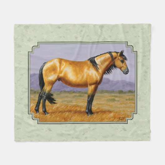 Couverture Polaire Buckskin Horse Mustang Stallion (Devant (Horizontal))