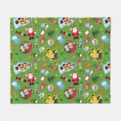 Couverture Polaire Buddy Elf et les icônes de Noël Motif (Devant (Horizontal))